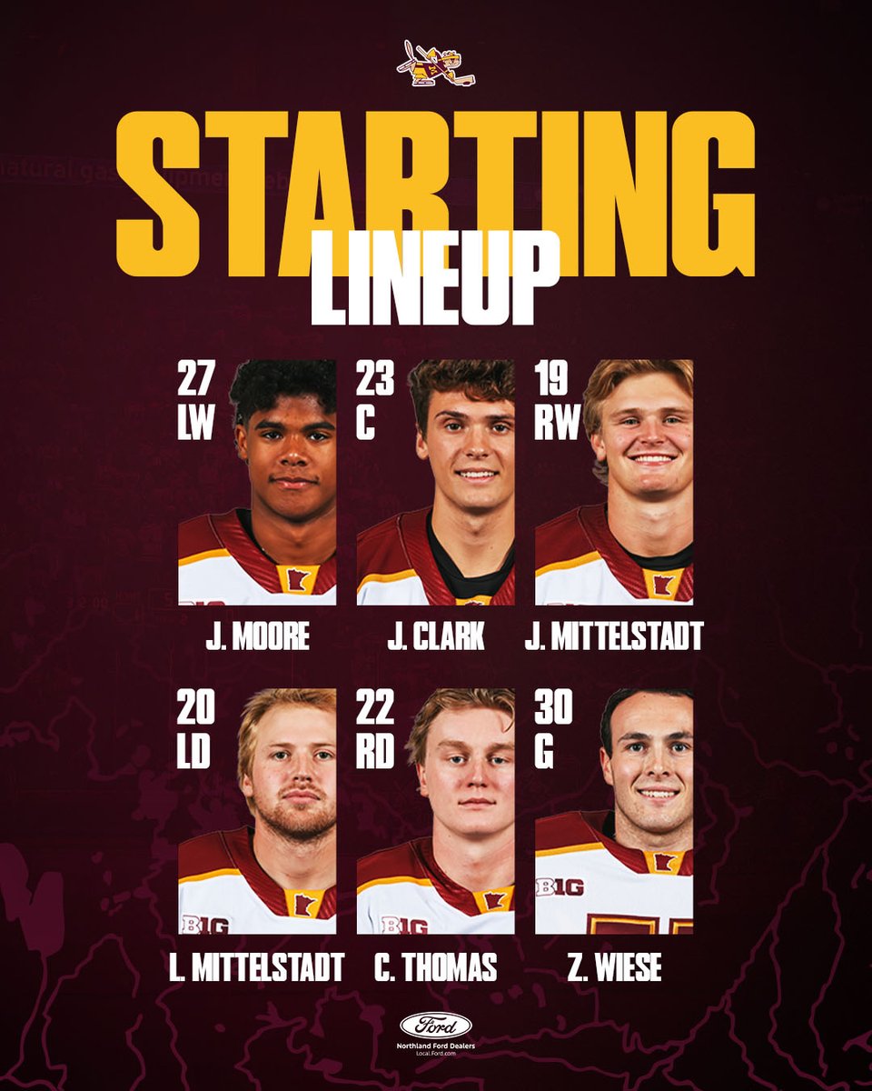 GopherHockey's tweet photo. A special starting 6! https://t.co/PKd52u8Why