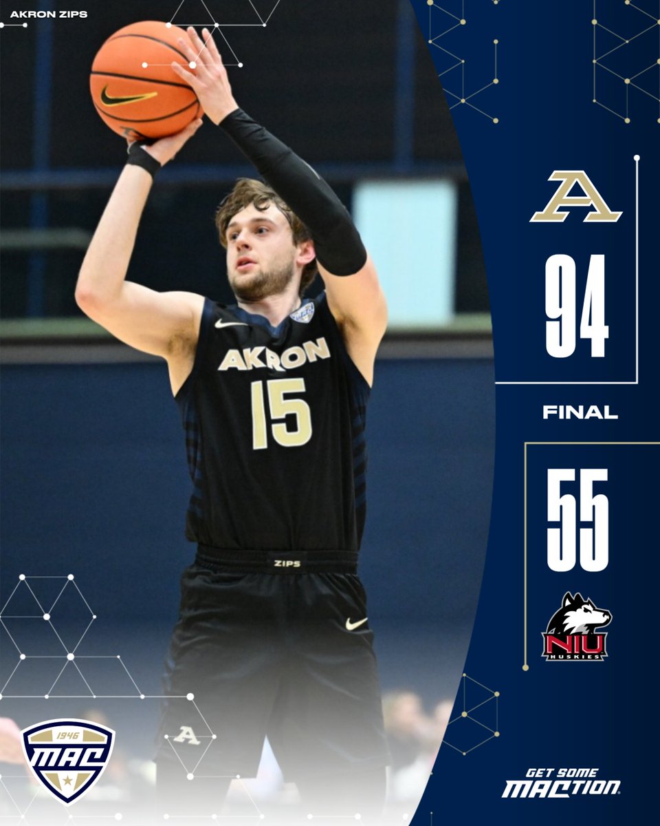 MACSports's tweet photo. JAR: Sealed ✅

Akron shoots 67% from beyond the arc to go undefeated at home for the second straight season! 🦘

@ZipsMBB | #MACtion https://t.co/4hElMTPCN3