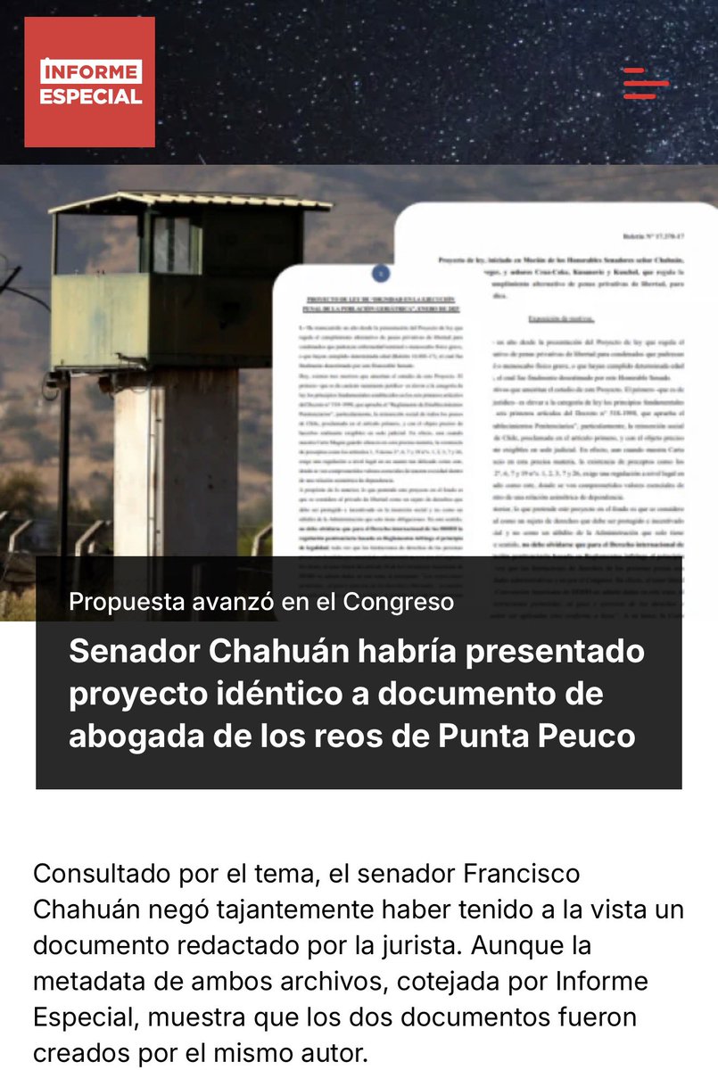 Cuando las leyes las escriben los abogados de criminales, el Congreso deja de representar a Chile.

Esto es extremadamente grave. Debe investigarse a fondo.

Y mientras eso ocurre, ese proyecto debe retirarse. Chile no puede legislar aberraciones jurídicas hechas a la medida de