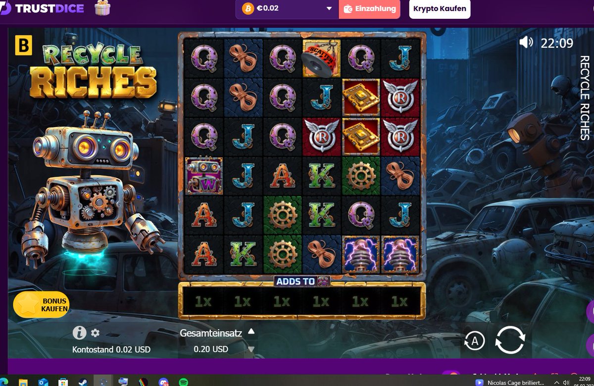 TrustDice's tweet image. A few of you are already enjoying our early access game ‘Recycle riches’ 👉 cutt.ly/BtRNzr4k by @BGamingO, what’s trash today can be treasure tonight. 
The question is… how much treasure is hiding in the recycle bin?
Spin smart and see 

#EarlyAccess #NewGame