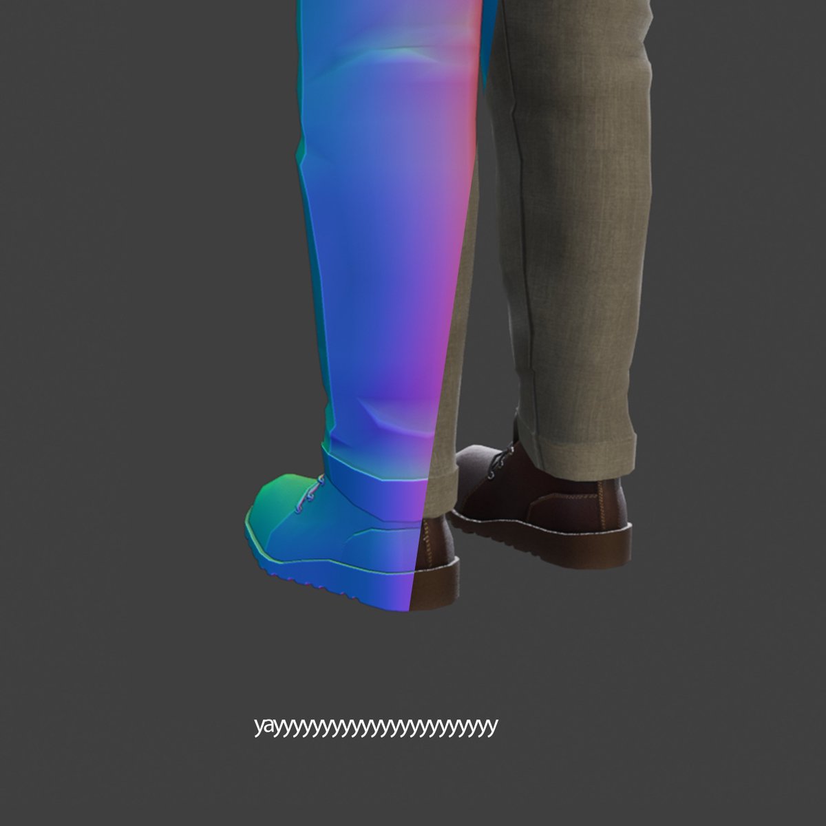 GPinkyDev's tweet photo. He got boots now. Hope it'll look good in Godot. #b3d  #Blender #3dmodeling #devlog https://t.co/19NjKV0X4n