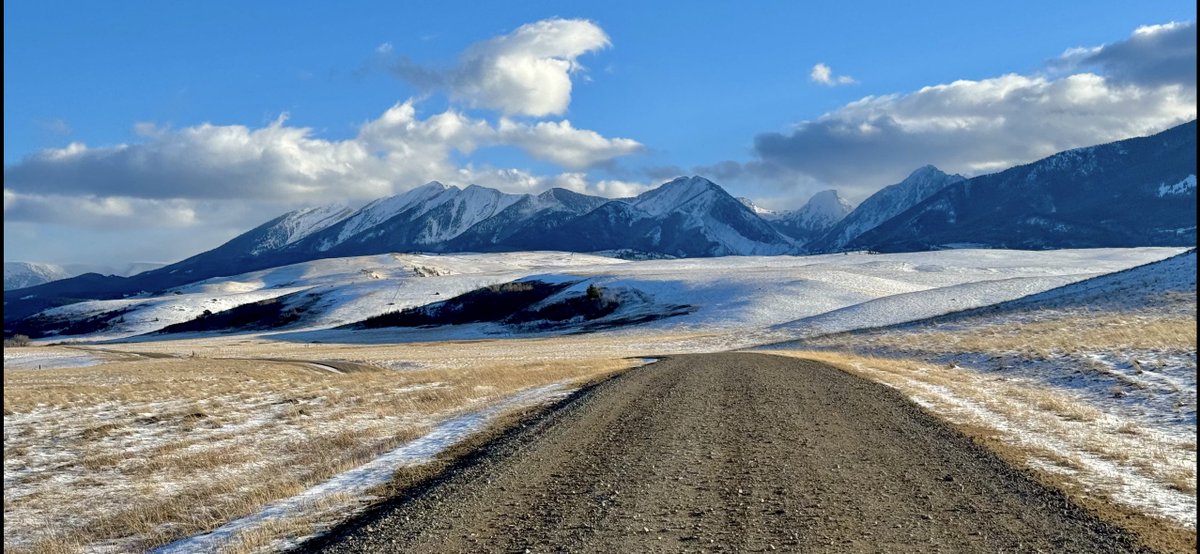 Today’s dirt road view of the Absaroka Mountains of Montana.
