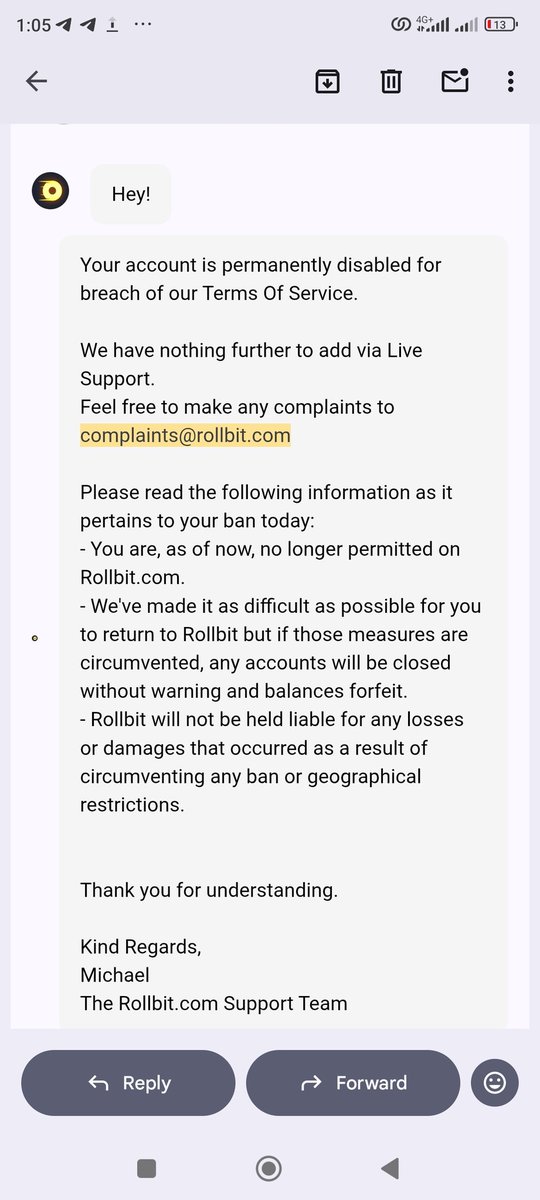 TENNISCITY2's tweet photo. @robertgambaskr @rollbit They scam my 5k also they closed my account with 5k inside and they didn't let my account active to make screenshots and make complain .. tbh from what Im seeing now the only crypto betting site that not scamming users is roobet https://t.co/jAPwX3KxXE