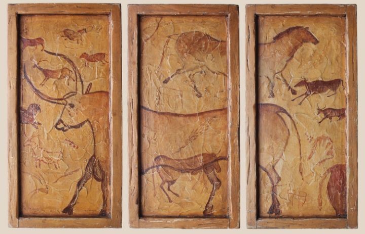 peterkoenigart's tweet photo. Art of the Day! ""Cave Painting Panels"". Buy at: https://t.co/ZaVTtKUYxH https://t.co/rax8dNlHXL