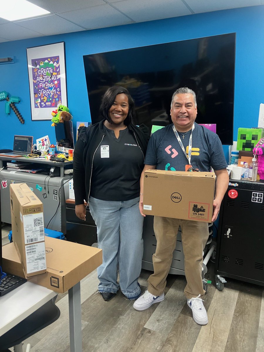 javierfaguilar's tweet photo. We are pleased to welcome Ashley M. to @efwmaschool  
Big thank you the entire @cyber_dot_org team for their continued support in empowering educators &amp; students @javierfaguilar @dfwcsta #learning #teamwork #equity #diversity #confidence #creativity #ITeachCS #ITeachCybersecurity https://t.co/6Es4TRU3Jo