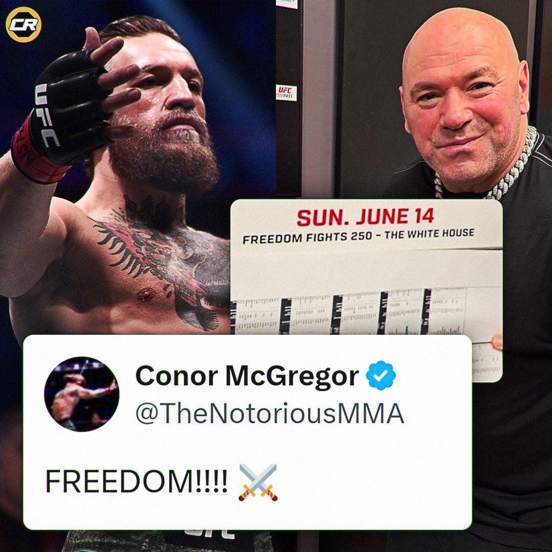 ChampRDS's tweet image. Conor McGregor after it was revealed that the UFC White House event will be called "Freedom Fights 250":

"FREEDOM!!!! ⚔️" 👀