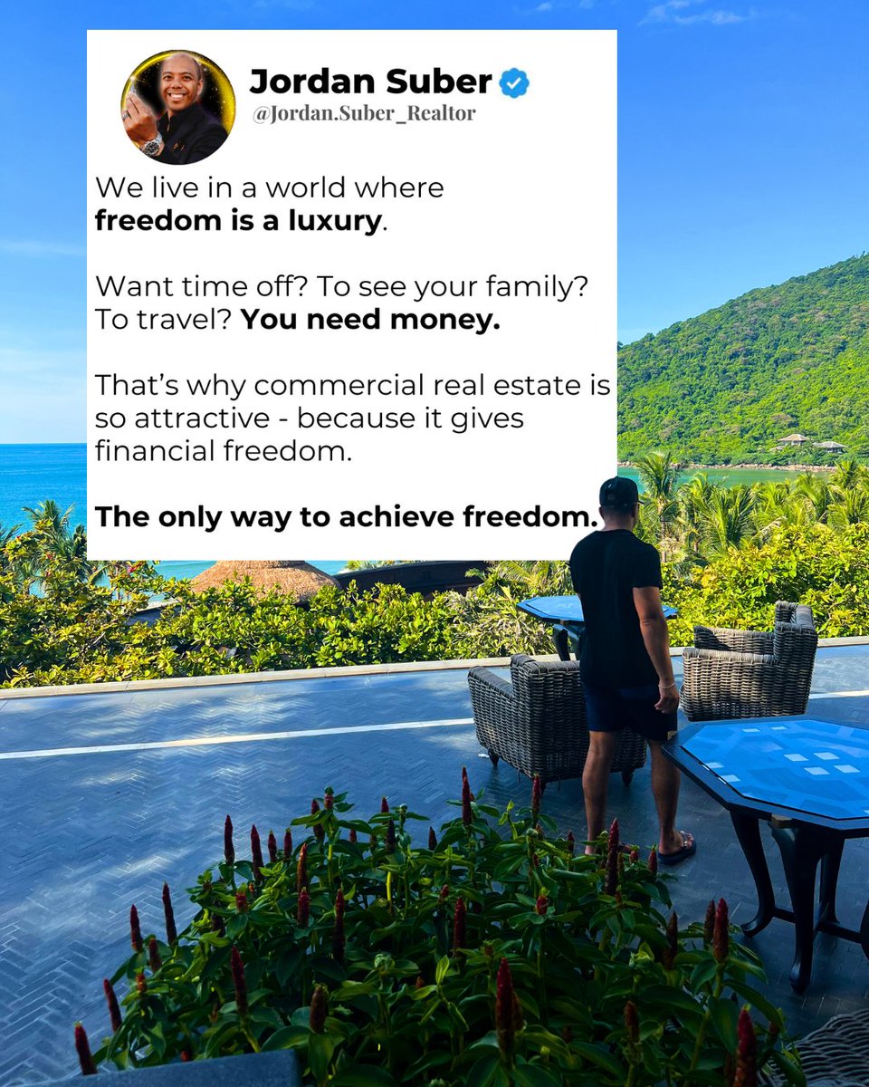KingJordanRE's tweet photo. Unpopular Opinion:

Freedom isn’t free.

It’s purchased, and is expensive...

Most people trade time for money. (Even if it's a lot of money).

The few who build or invest in assets can buy their time back.

And commercial real estate is one of them - one of the best ones.

#cre https://t.co/ztj6JKjaSY
