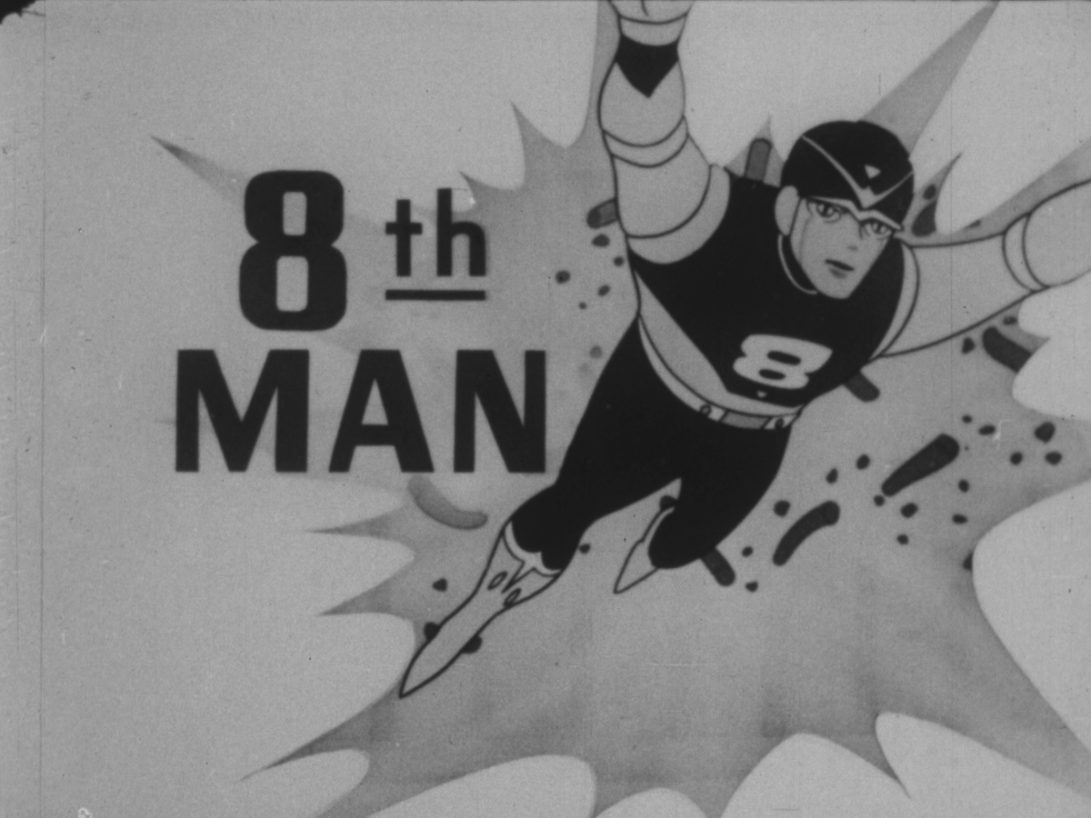 kinekovideo's tweet photo. New upload! The opening animation for the US version of the 1960s 8th Man anime, scanned from a 16mm print in 4K by us, courtesy of @reQThoney! This was uniquely made for the US version by Hal Seeger Productions when it was syndicated on American TV! https://t.co/SMS1HLUx9n https://t.co/ugJX8Dvjfd