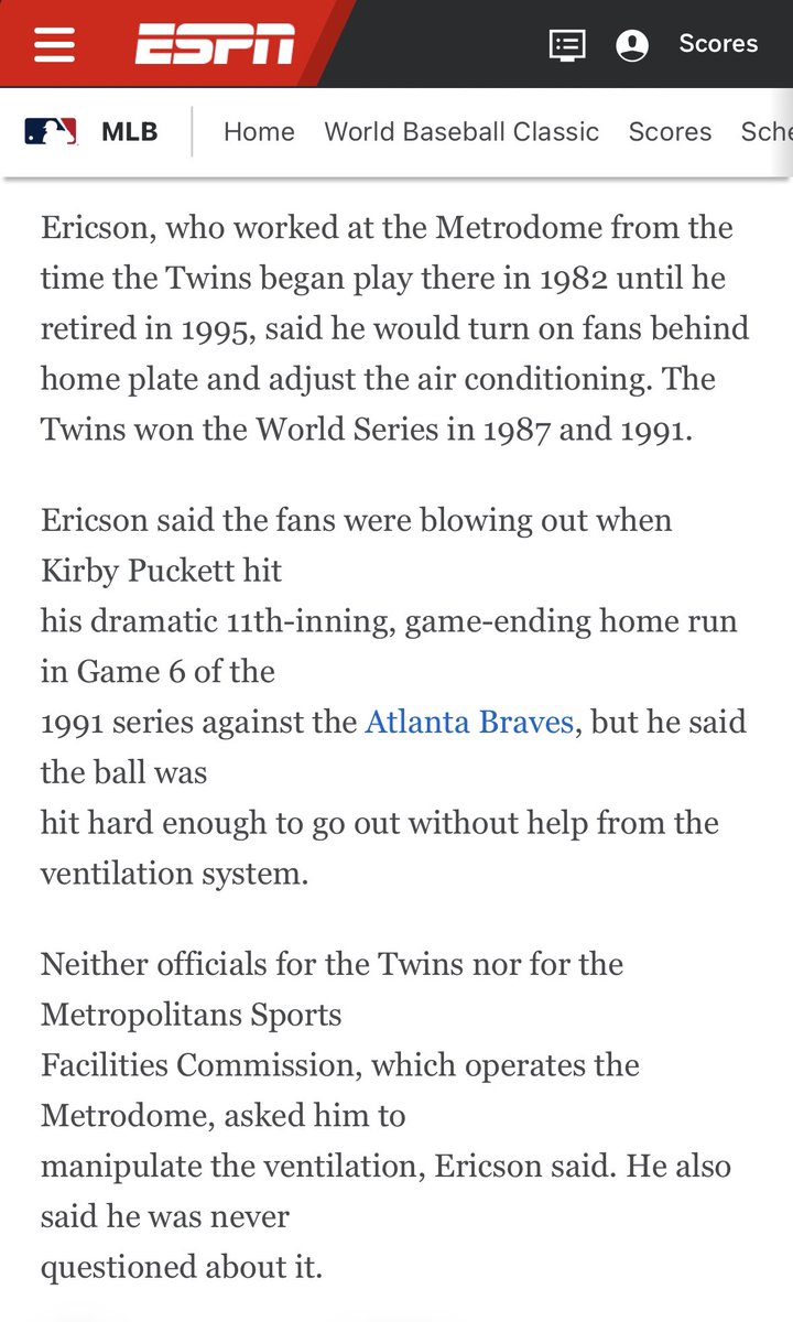 The guy who was in charge of the maintenance system in the Metrodome at the the time actually admitted to this in 2003