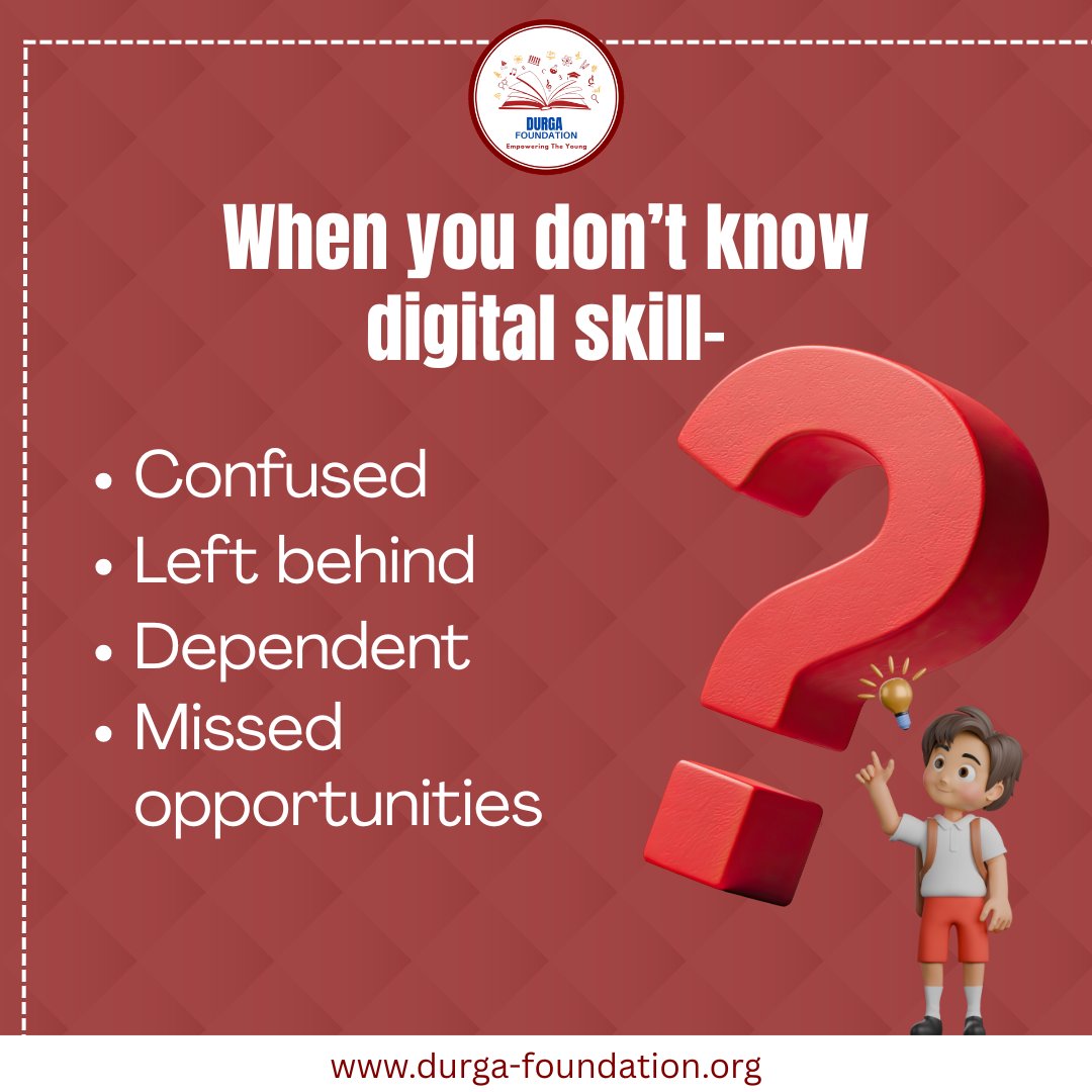 DurgaFoundation's tweet photo. Digital Literacy is NOT luxury—It’s survival skill now. See the transformation: From dependent to dominant! Tag a friend who needs this boost. 

#DurgaFoundation #DigitalLiteracyIndia #ELiteracyAwareness #SurvivalSkills #TechConfident #YouthDevelopment #WomenEmpowerment https://t.co/BhTPlpQ2lX