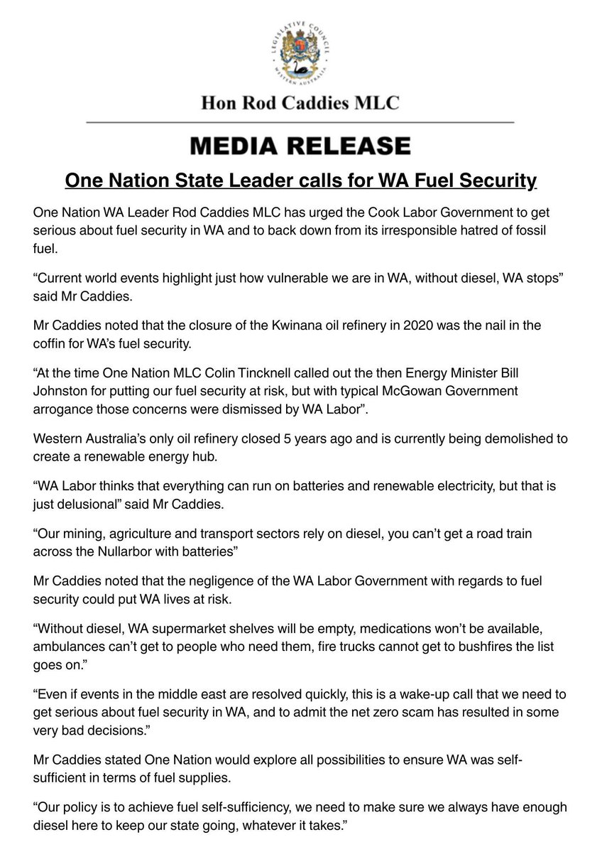 Hon. Rod Caddies MLC tweet media