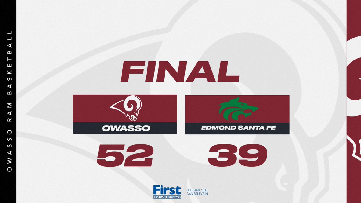The Rams are Area Champions and State Tournament bound, defeating the Wolves 52-29 🧳😎
<a href="/FirstBankOwasso/">First Bank of Owasso</a> 

#CHAMPIONS | #RamPride