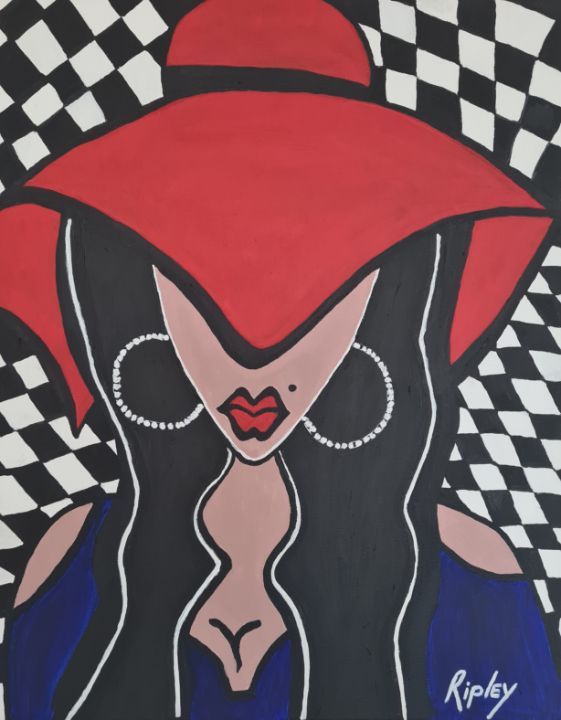 Art of the Day! "Red hat lady". Buy at: ArtPal.com/ripleyarcher?i…