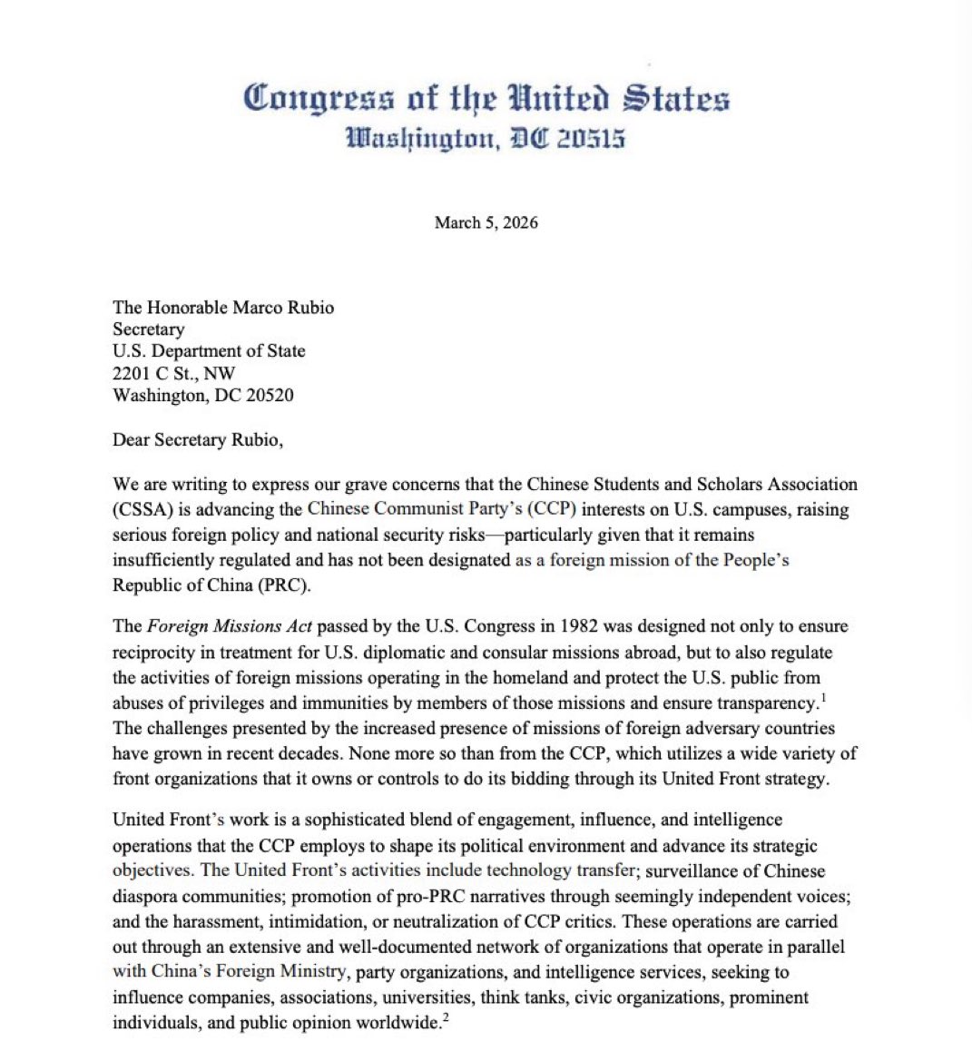 huli777777's tweet photo. 美国国会多名领导人呼吁国务卿 Marco Rubio 将 #中国学生学者联谊会（#CSSA）认定为🦠 #中国共产党 🦠的“外国使团”。 https://t.co/K3bbd5gXf3