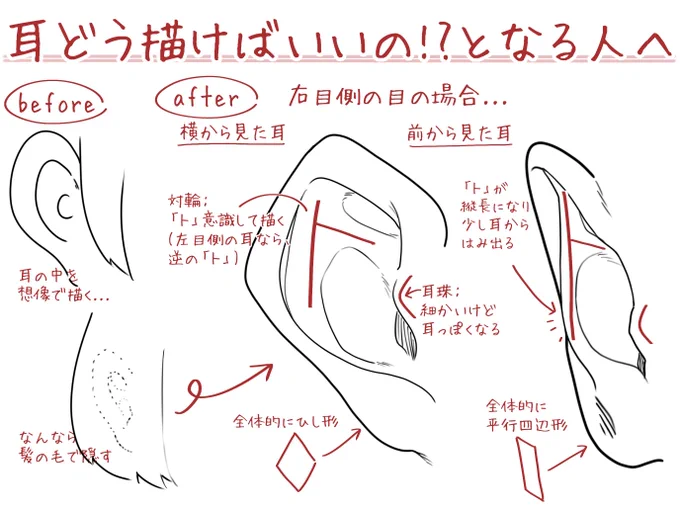 耳どう描けばいいの!?となる人へ 