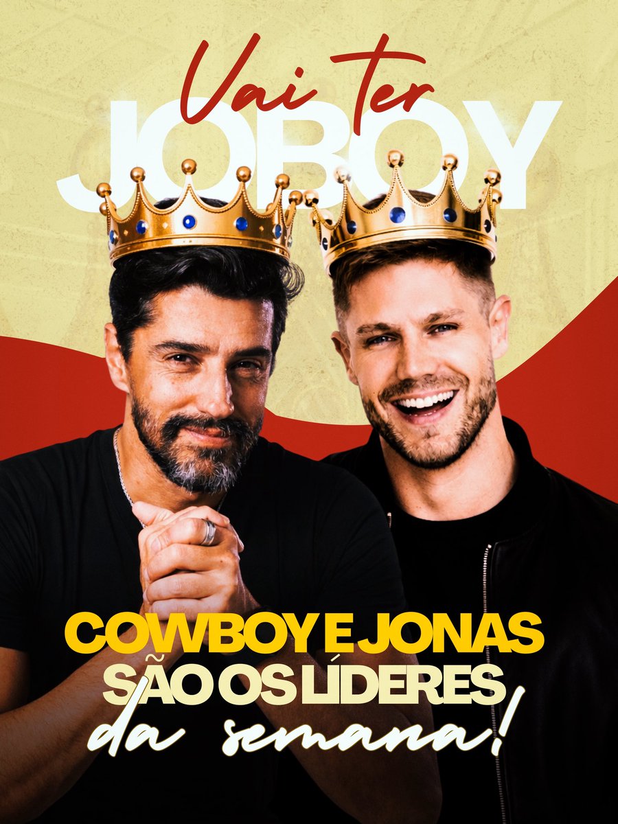 VAI TER JOBOY… ou melhor: JÁ TEM JOBOY NA LIDERANÇA!

Jonas e Cowboy venceram a prova de resistência e são os líderes da semana! 👑❤️ #BBB26