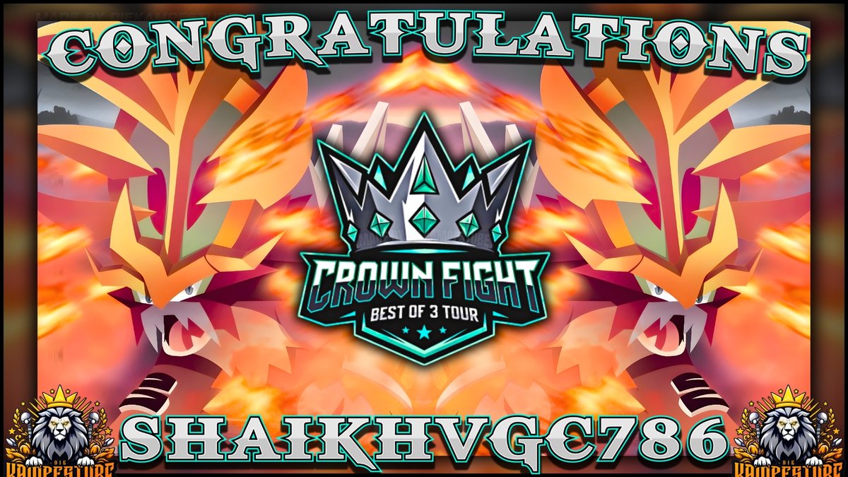 die_kampfstube's tweet photo. Congratulations 🎉
to @shaikhvgc786 for winning
the 60th Crown Fight Tour🏆
I hope all have a lot of Fun this week
Thanks @ ALL TRAINERS for participation.💪#PokemonVGC #VGC #PlayPokemon #Pokemon #CrownFightTour #CompetitivePokemon #DieKampstube #Bestof3 https://t.co/6BhWoAAV3E