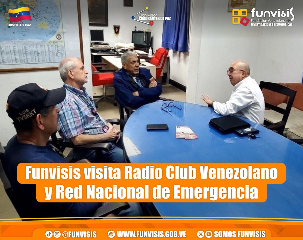 SomosFunvisis's tweet photo. El #4Mar, el G/D Luis Jiménez Villarruel, presidente de @SomosFunvisis, visitó la sede del Radio Club Venezolano y Red Nacional de Emergencia, con el objetivo de coordinar detalles de la ejecución del ejercicio internacional Caribe Wave 2026.
Visita 👉 https://t.co/sW8xWLU0RX https://t.co/FVG83v83zT