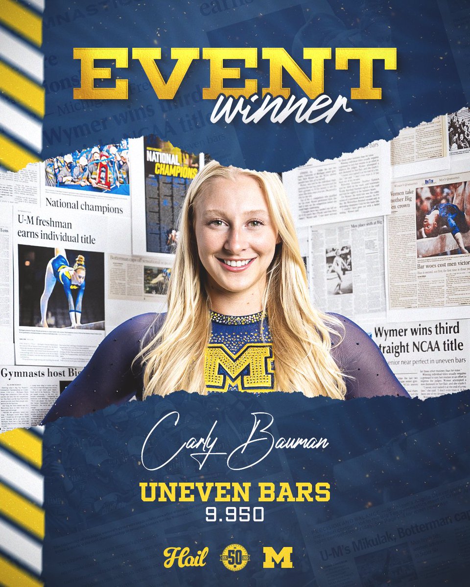 UMichWGym's tweet photo. The Wolverines earned a share of all four event titles!

#GoBlue #Team50 〽️ https://t.co/1SkkSh7CfI