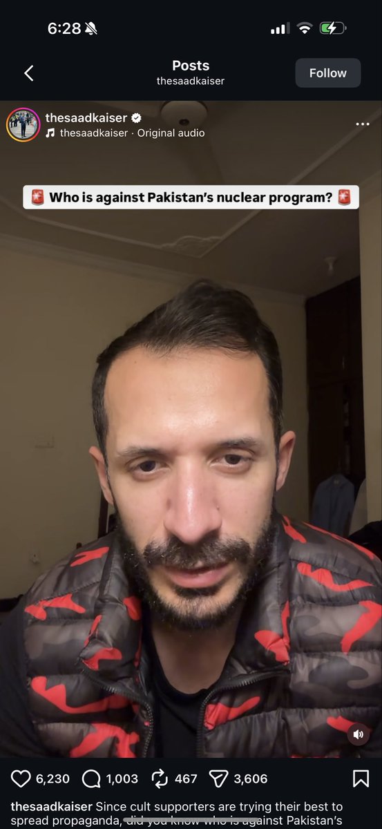 AidaahSheikhh's tweet photo. I made a 3 min video abt Israel targeting  Muslims &amp; Iran resisting Zi0s. briefly mentioned Imran Khan but this clown ignored everything else &amp; wrote a whole essay against him. Saad, ill stick to posting PR, better to sell clothes than sell ur soul supporting an evil government https://t.co/CEfk92jeBW