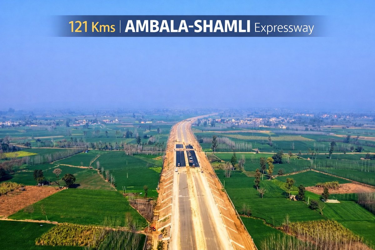 Life_On__Wheels's tweet image. 🚧 अंबाला–शामली एक्सप्रेसवे | Ambala–Shamli #Expressway (121 Km)

Bareilly–Ludhiana Economic Corridor का अहम हिस्सा Ambala–Shamli #Expressway इस समय तेजी से बन रहा है। यह 6-Lane Access Controlled Expressway हरियाणा और उत्तर प्रदेश के बीच connectivity को काफी बेहतर करेगा।

इसके