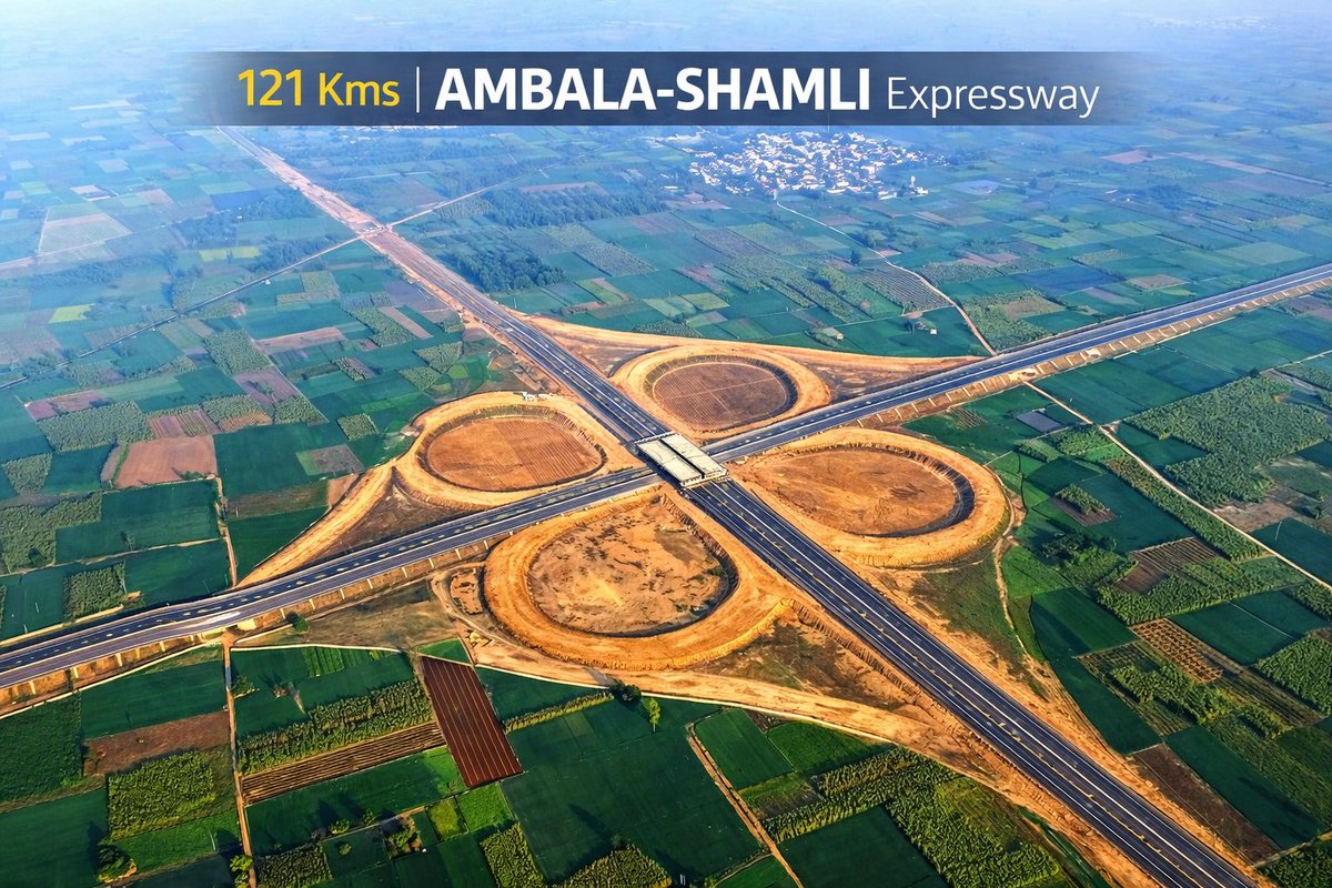 Life_On__Wheels's tweet image. 🚧 अंबाला–शामली एक्सप्रेसवे | Ambala–Shamli #Expressway (121 Km)

Bareilly–Ludhiana Economic Corridor का अहम हिस्सा Ambala–Shamli #Expressway इस समय तेजी से बन रहा है। यह 6-Lane Access Controlled Expressway हरियाणा और उत्तर प्रदेश के बीच connectivity को काफी बेहतर करेगा।

इसके