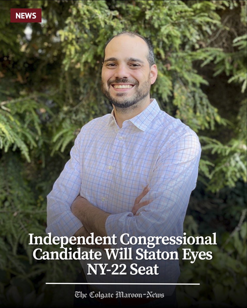 NEWS | Independent Congressional Candidate Will Staton Eyes NY-22 Seat

🔗 Click the link to read more.

📝: Sophie Karbstein
📸: syracuse.com

thecolgatemaroonnews.com/68100/news/ind…