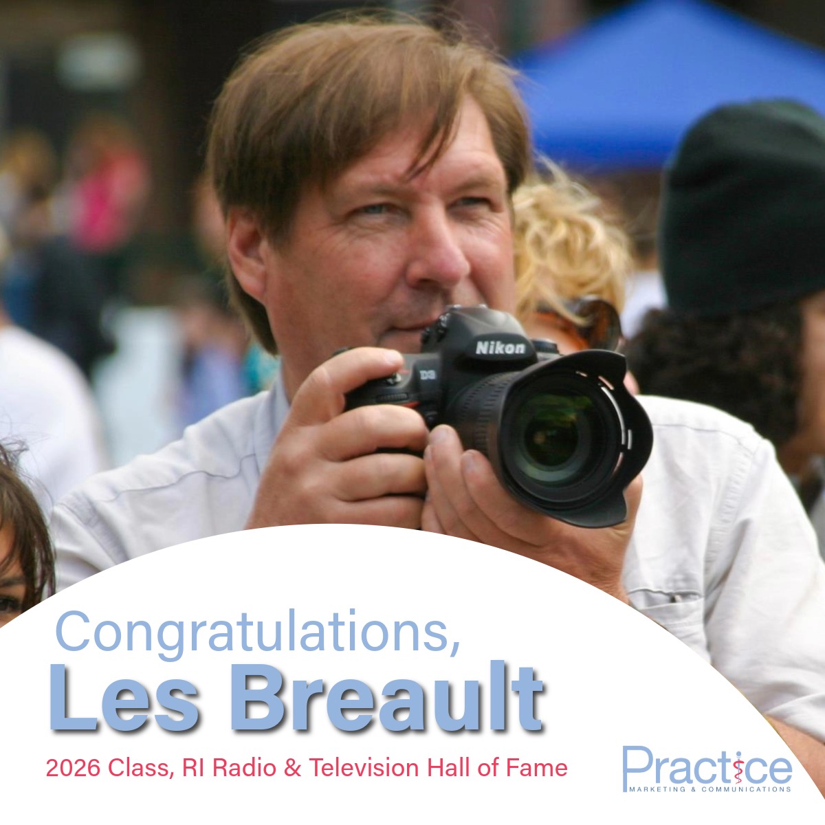 practicemarcomm's tweet photo. Congrats to Les Breault on being named to the RI Radio and Television Hall of Fame Class of 2026. 

Les spent 40+ years as a photojournalist at @wpri12 and often lends his talents to @practicemarcomm as a freelance photographer and videographer! https://t.co/yP9D3x86eW
