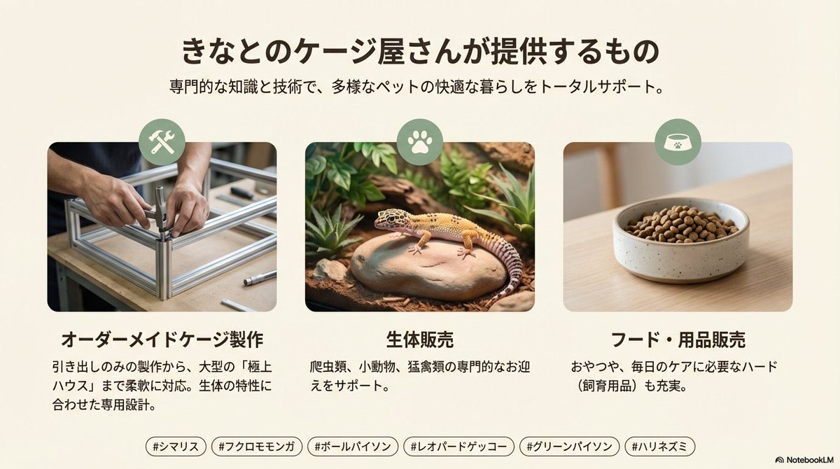 きなとのケージ屋さんを要約😀 ちょーーと違うところもあるけれど