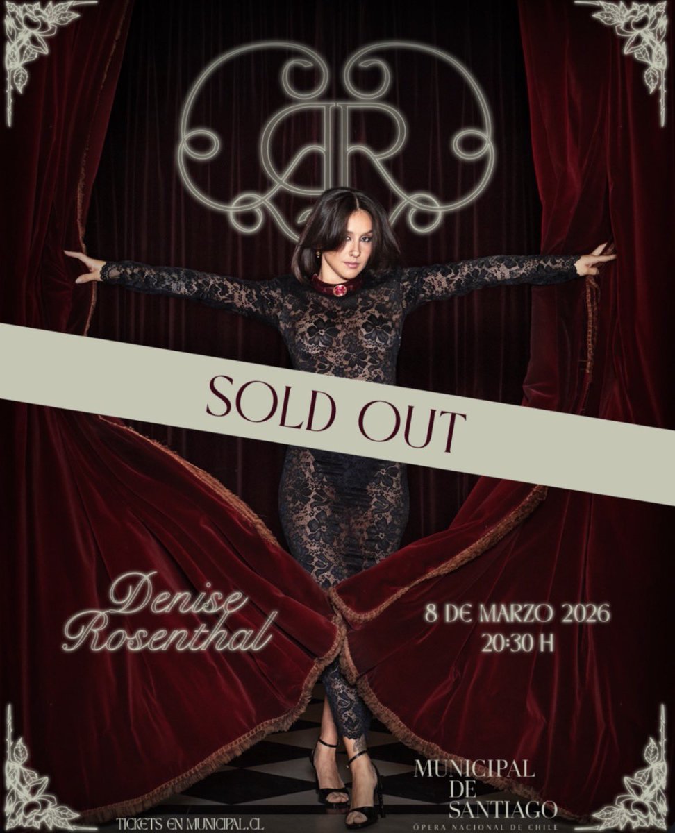 ChartsDenise's tweet photo. 🔴 Denise Rosenthal hace Sold Out en su show en el Teatro municipal de Santiago https://t.co/NCAywdBfve