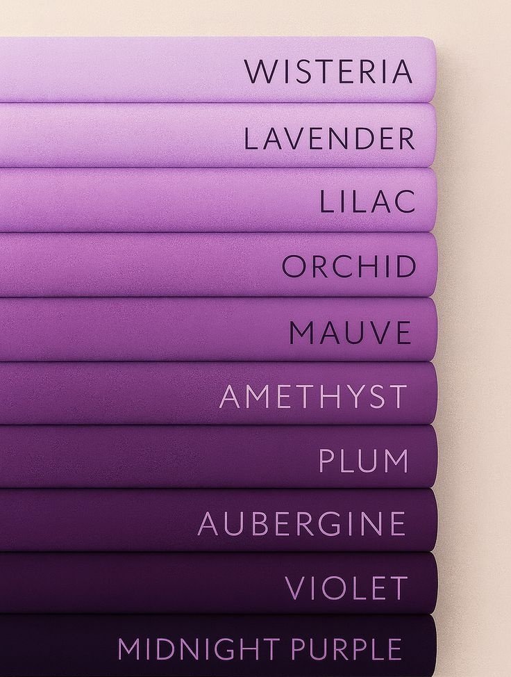 different shades of purple. 💜