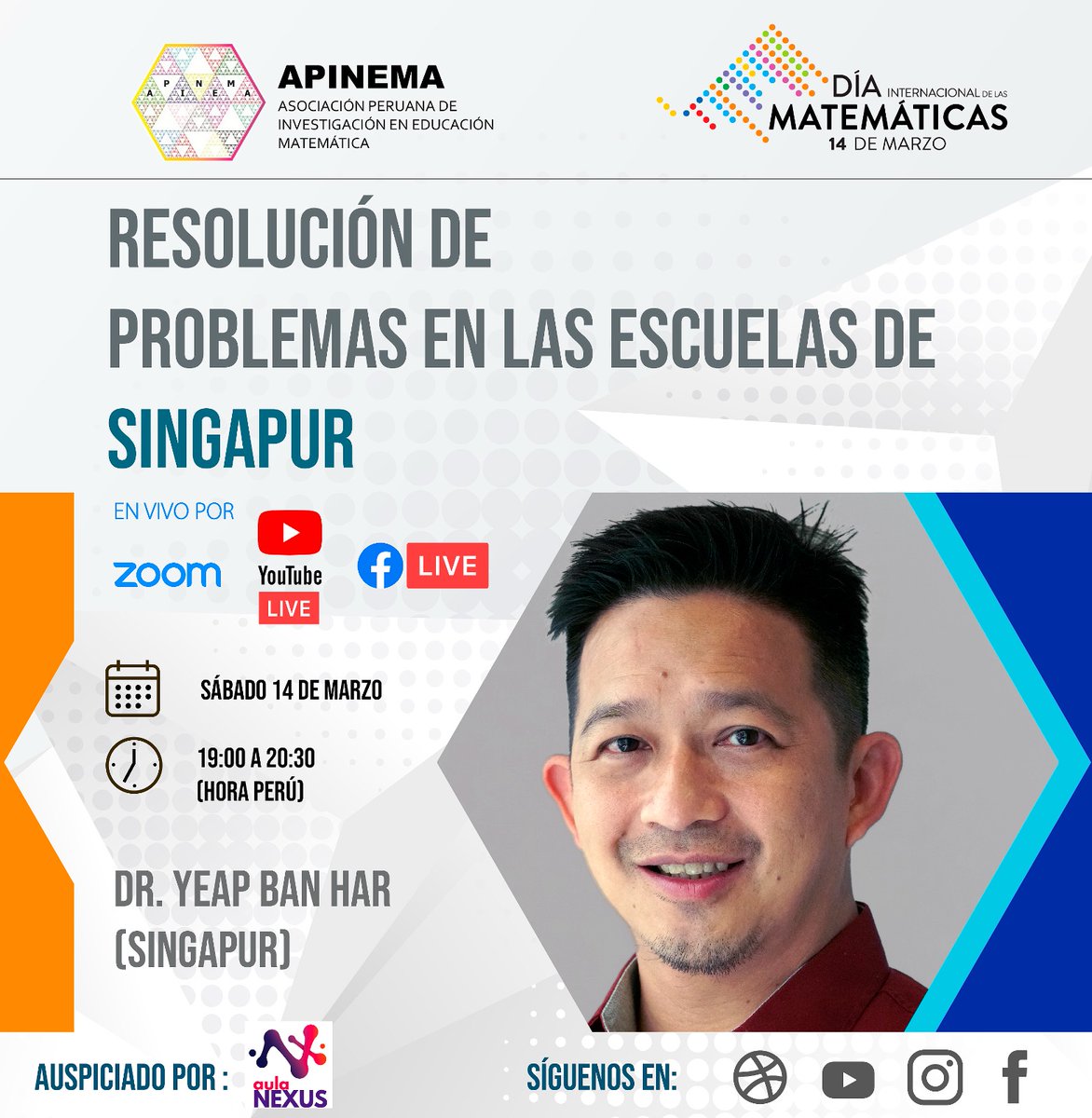 apinema's tweet photo. 📣 Tercera videoconferencia DIM 2026 – APINEMA Continuamos con nuestro VI Ciclo de Videoconferencias por el Día Internacional de las Matemáticas  
👉 Inscríbete y sé parte de este espacio de diálogo académico internacional.
https://t.co/1FKB3KKEJQ https://t.co/1ulLx19efX