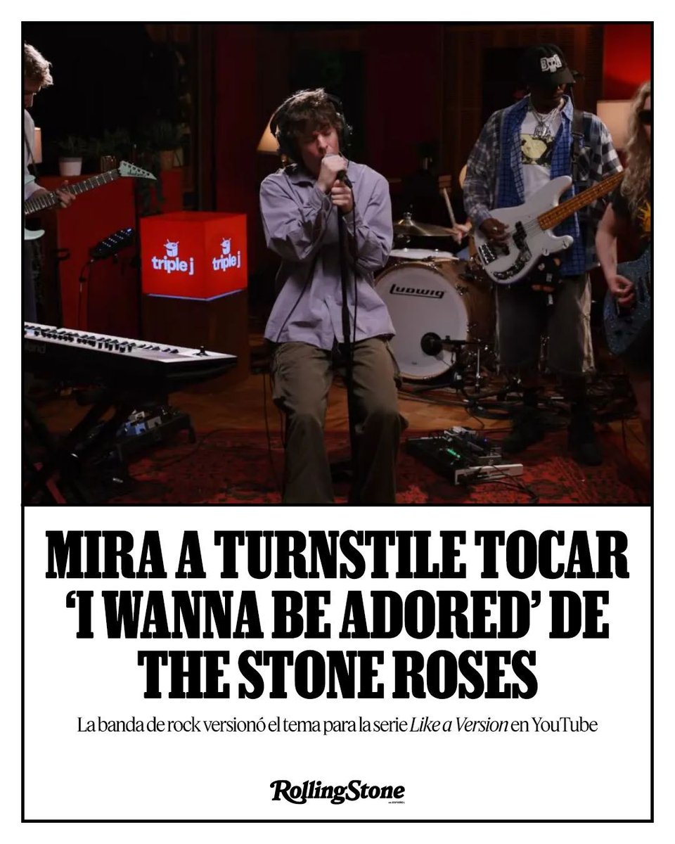 rollingstoneEE's tweet image. El hardcore se cruza con el legado del britpop. Turnstile sorprendió al interpretar ‘I Wanna Be Adored’ de The Stone Roses, un guiño inesperado a uno de los himnos más influyentes del rock alternativo.
Míralo aquí 👉

es.rollingstone.com/mira-a-turnsti… 

#RollingStoneEnEspañol #Turnstile
