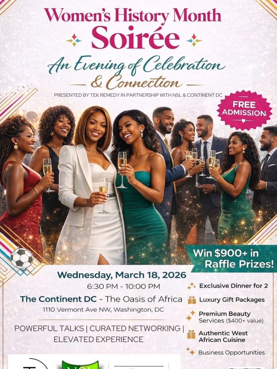 DCNowEvents's tweet image. #FeaturedEvent An evening in Washington, DC where conversation, style, and community come together.

Women’s History Month Soirée on March 18th
🎟 RSVP, 🔽
tinyurl.com/5bu997ss

This Downtown DC gathering honors Women’s History Month with a room full of professionals,