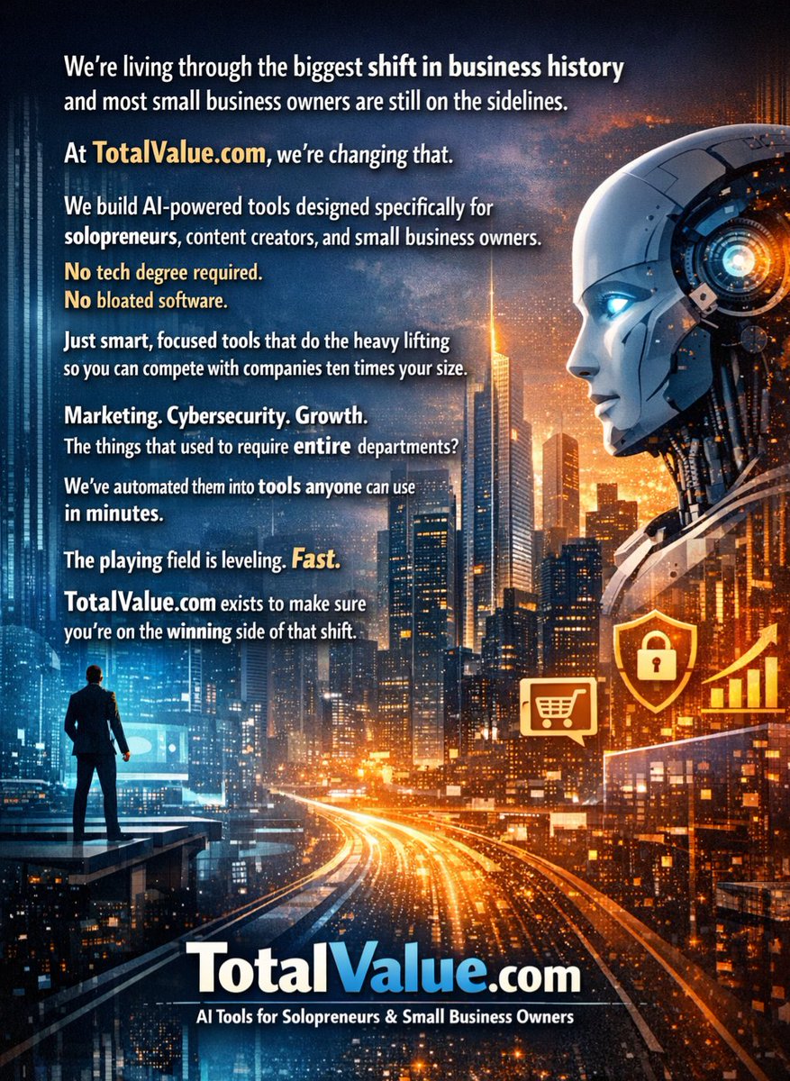 Introducing today’s sponsor, TotalValue.com, the home of powerful AI prompts for everyone everywhere.  Click the link below:

totalvalue.com