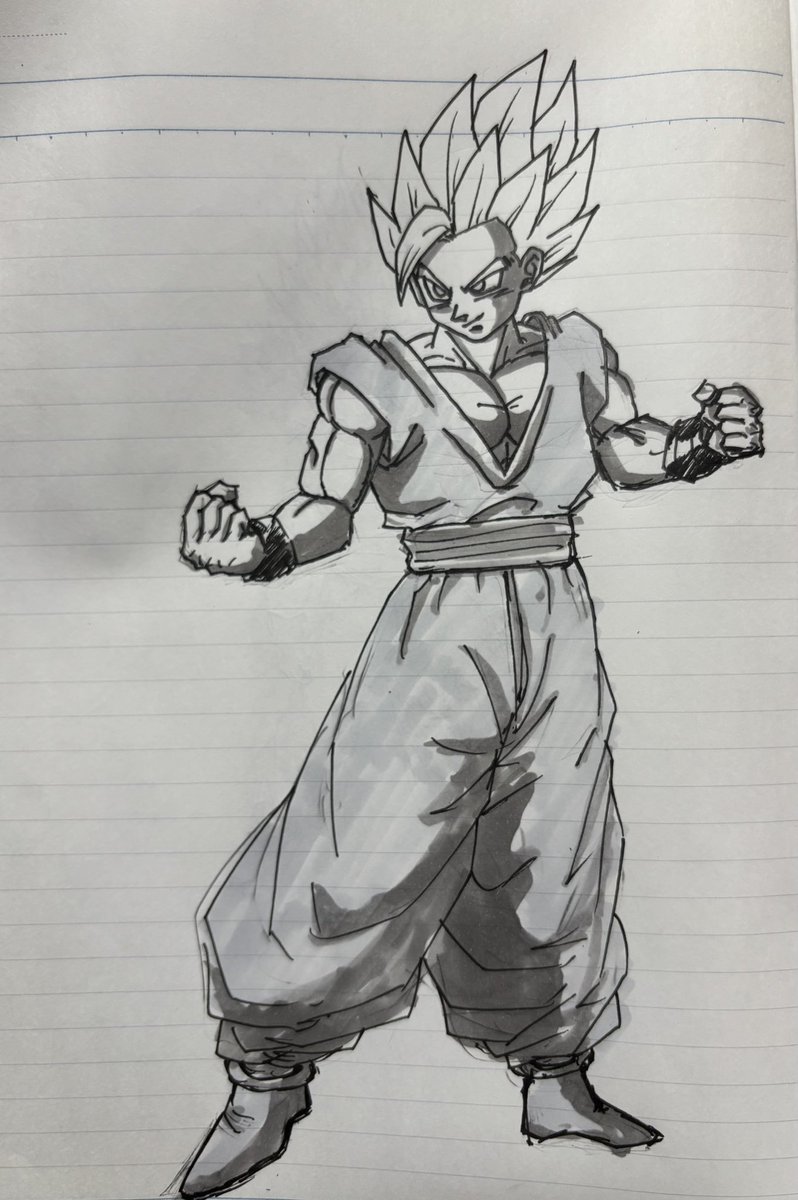 3年前の絵（左）をノートにザカザカ描いてみた