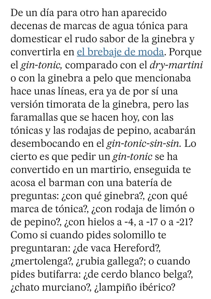 Escribí esto sobre la deriva timorata de la ginebra, esa noble bebida ⁦<a href="/el_pais/">EL PAÍS</a>⁩