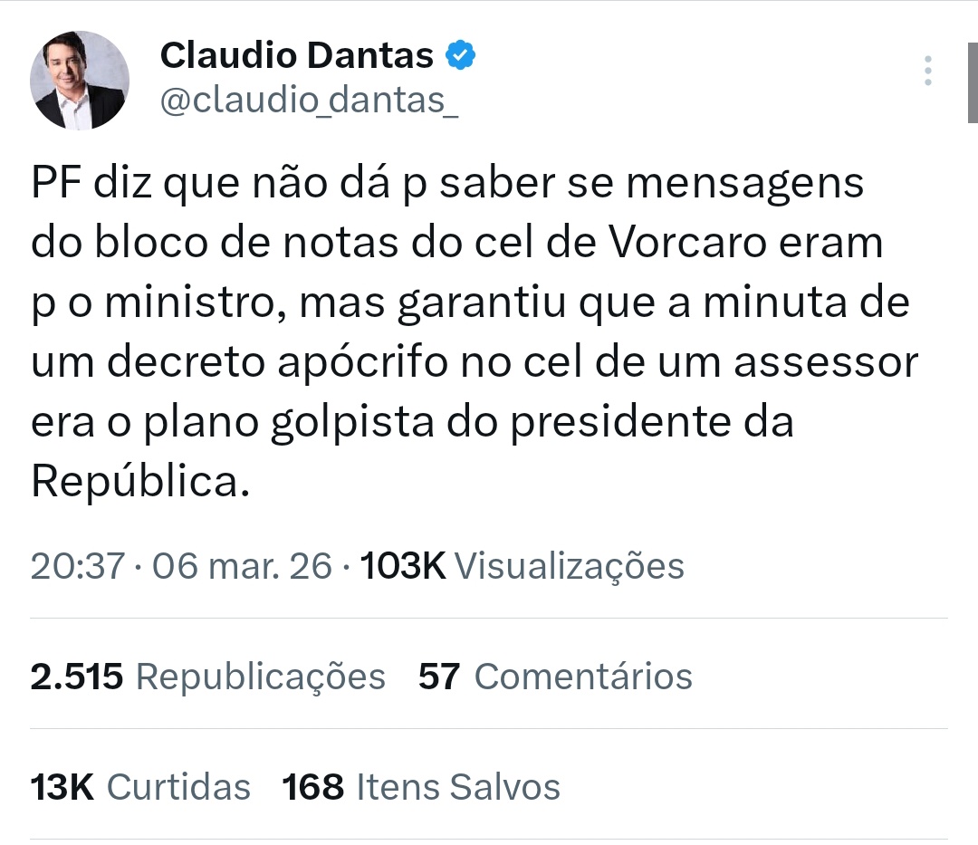 Claudio Dantas foi na veia:
