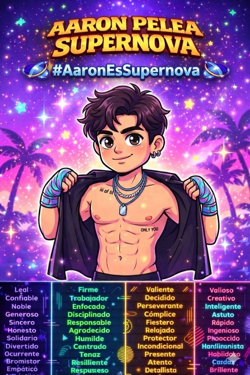Vamos con todo 
Palabras + frase 

AARON PELEA SUPERNOVA 
#AaronEsSupernova