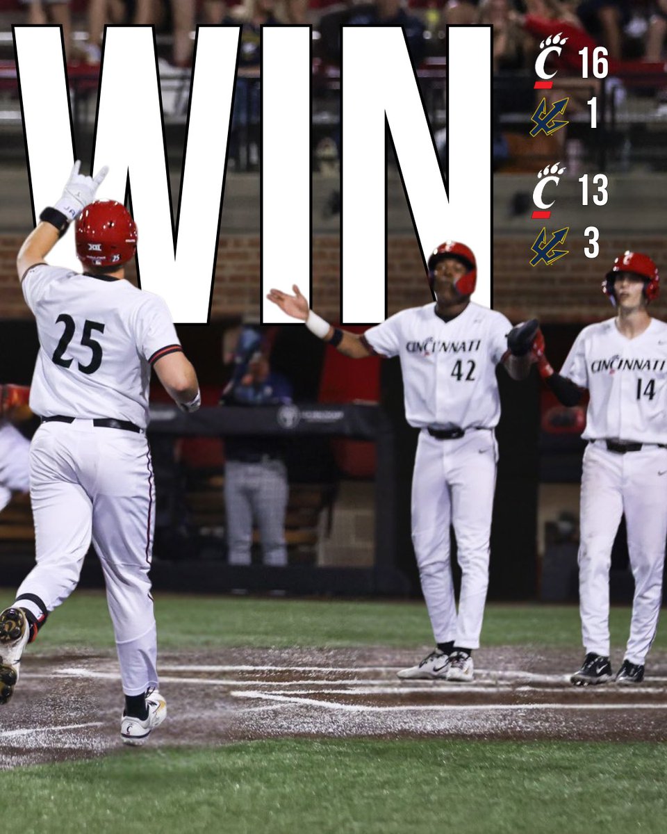 UCBarstool's tweet photo. A run-rule doubleheader SWEEP in 14 innings for the Bearcats today.

12-4 on the season which is their best start in over two decades. https://t.co/8ezAZrHBud