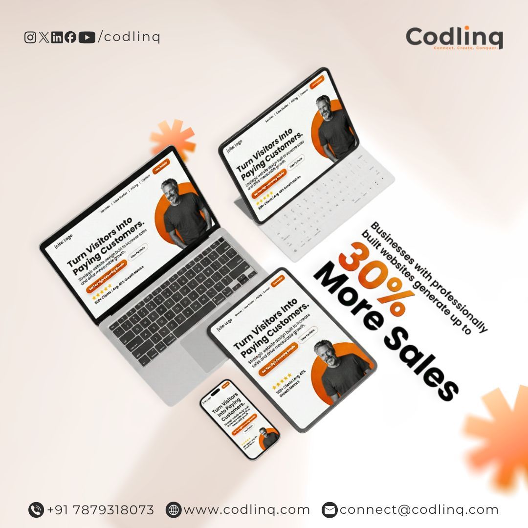 codlinq's tweet photo. 🚀 Turn visitors into paying customers!
A professionally built website can boost your business and generate up to 30% more sales.
📞: +91 78793 18073
✉️: connect@codlinq.com
🌐: https://t.co/hPrmmECaur

#Codlinq #codlinqtechnologies #WebDevelopment #DigitalGrowth #BusinessGrowth https://t.co/5GVP6y6E1C
