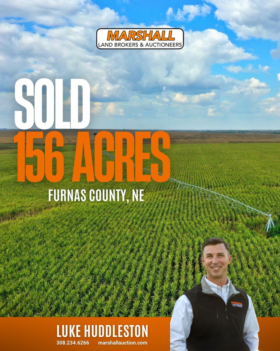 BrokersLand's tweet photo. 🔒 SOLD – 156 Acres | Furnas County, NE
This pivot-irrigated cropland tract has officially sold.
Thank you to our sellers and interested buyers.
🔗 https://t.co/adB01mi8Mn
#NebraskaLand #MarshallLand #WeSellLand https://t.co/FEiHRAkRZF