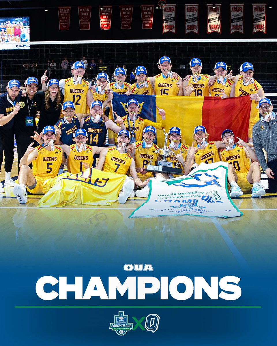 CHAMPIONS 🏆

The <a href="/queensgaels/">Queen's Gaels</a> take home the title at the 2025-26 #OUA Forsyth Cup Championship. 🏐

#BannerSeason

📸 Alex Binaei