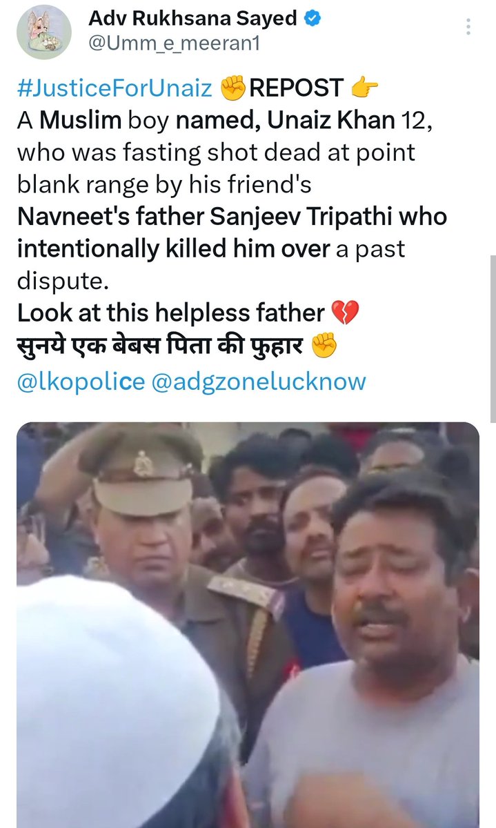 Umma_sayed1's tweet photo. Two India's
Two Muslims arrested and encounterd by UP  police who stabbed Ex-Muslim Saleem Wastik, without any trails.
A Deepak molested muslim woman name Shimjitha Musthafa in bus, she recorded, that viral at SM, Deepak suicide out of guilt. Police arrested Muslim woman.

12 year's child Unaiz shot by H, no justice
Poor Roshan khan forced to drink urine with alcohol. Both were killed while fasting. Yet  no justice.
