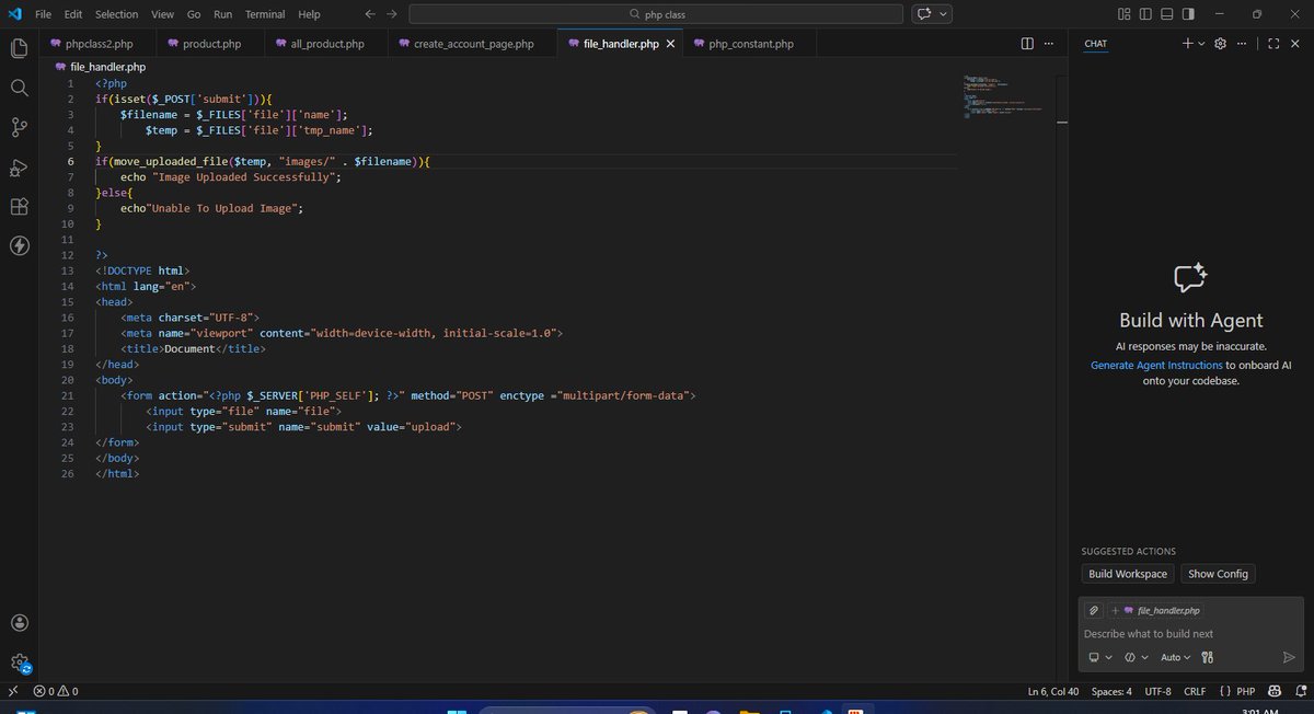 Maino_Utd's tweet image. Day 12 – of my backend development journey  I practiced how to upload files using PHP and handle them on the server. I built a simple file upload system that allows a user to select an image from their computer and upload it to the server.  #DayChallenge #BackendDevelopment