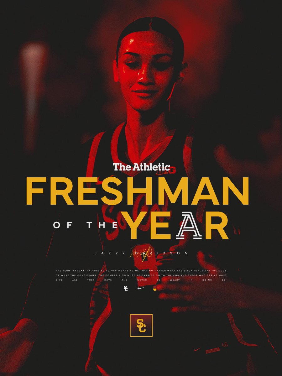 👏 WELL DESERVED 👏

Jazzy Davidson has been named the National Freshman of the Year by <a href="/TheAthletic/">The Athletic</a> 🎷