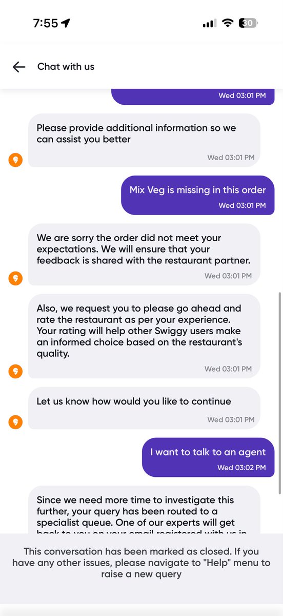 arrieg012's tweet photo. Is it just me or does @Swiggy support feel like it's just bots copy-pasting the same apology in every chat and email? 🤖🙂
At this point I’m not even sure if a human works there anymore.
I’m not sure if I’m waiting for a resolution or just collecting automated sympathy message https://t.co/m22uqYrZ70