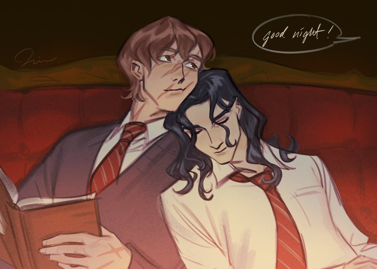 nasemrap_'s tweet photo. #wolfstar #marauders 
cozying up in the common room https://t.co/n2ODeJS4x0