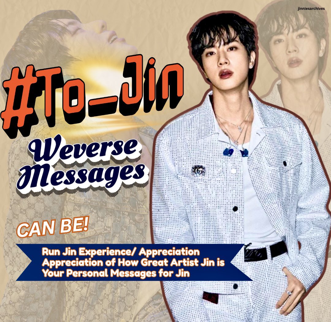 Hi ARMYs! I’m sharing this little project for JIN. 💜

Run Jin Tuesdays, Run Jin Tour, and Jin projects have been such a joy, he’s poured so much of his talent and heart into these episodes for us. While the other members have been away, he’s worked so hard to keep us company and
