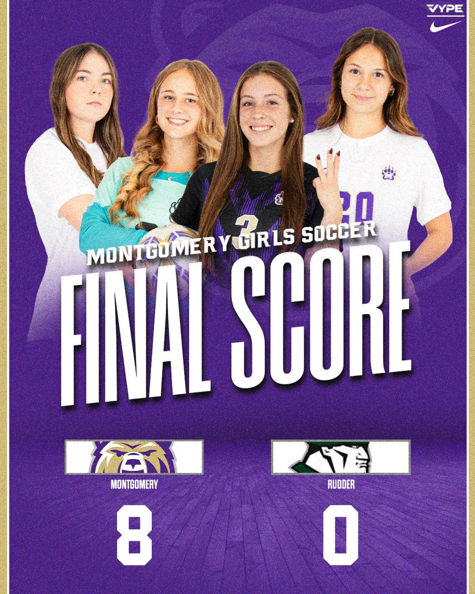 Varsity Lady Bears finish regular season with a W! Next up…PLAYOFFS!!!💜🐻⚽️
<a href="/coachcooper_mhs/">Coach Grant Cooper</a> <a href="/coachlaplante/">Brad LaPlante 🐻 🦁</a> <a href="/TroyCollavo/">Dr. Troy Collavo</a> <a href="/mhs_bears/">Montgomery High School</a>